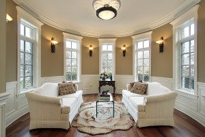 Living room with lighting scones