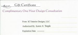 KT Complimentary One Hour Design Consultation